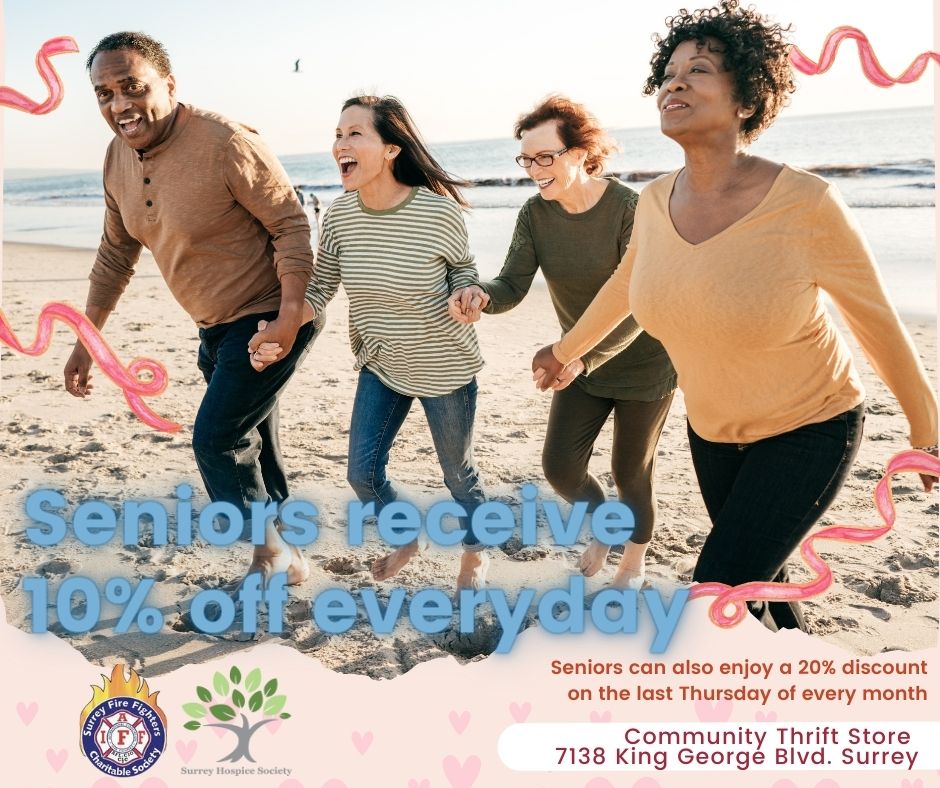 TODAY, This THURSDAY, June 27th 2024, seniors receive 20% off (every last Thursday of the month). Also did you know seniors receive 10% off everyday! Get ready... Get set ...Let's Thrift!#surreybcnews  #surreyBC #whalley #Newton  #surreycommunity #surreybccanada #thriftstore