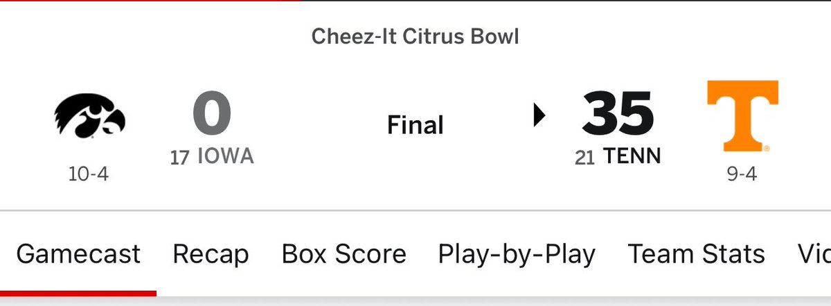 Iowa is ranked 13th in the defensive power rankings. 

Tennessee is not ranked in the top 25 of the offensive power rankings.

What are you doing @EACollegeFB25
