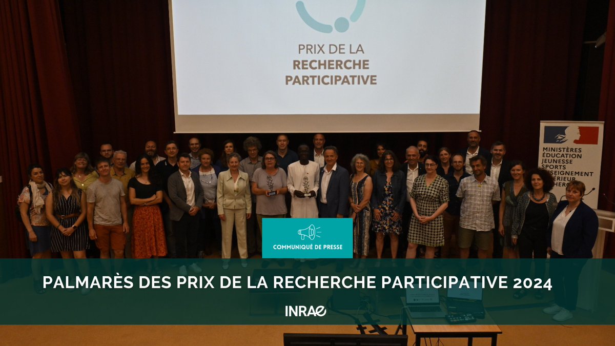 INRAE_France's tweet photo. #RP_INRAE 🏆Remise des #Prixrechercheparticipative 2024 : 2 projets primés sur le thème de la biodiversité et de la qualité environnementale

📽️Retrouver les vidéos des projets et lire le communiqué https://t.co/jKFkRCAvEc https://t.co/wfQXnTUYHu