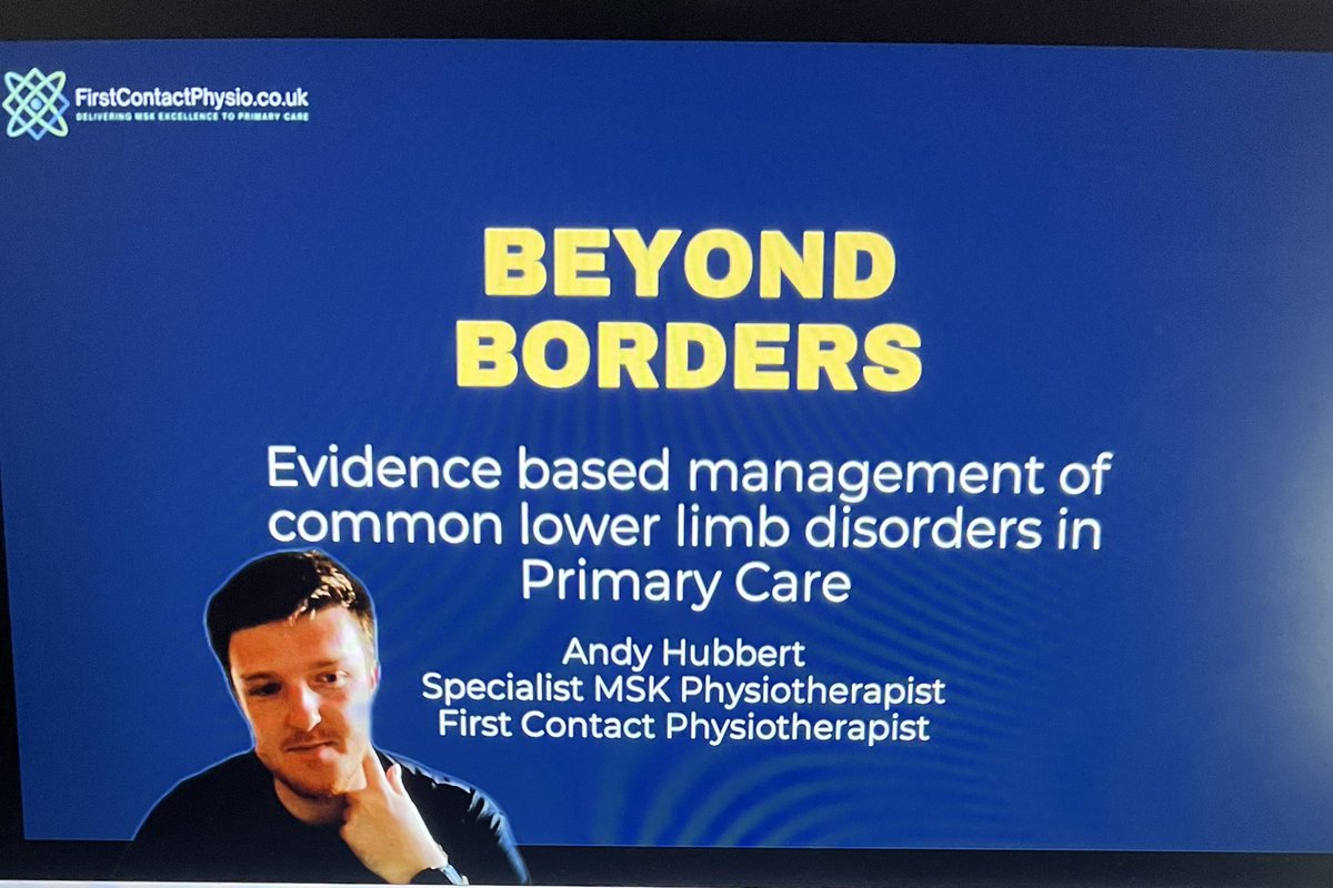 Primary Care MSK (@primarycaremsk) on Twitter photo Session 5 is live with our very own <a href="/andy_physio/">Andy Hubbert</a> ! He’s even figured out some fancy tech to get his head on the screen whilst presenting 😳
#fcp #msk #webinar #firstcontactphysio #gp #healthcare #cpd #physio Session 5 is live with our very own <a href="/andy_physio/">Andy Hubbert</a> ! He’s even figured out some fancy tech to get his head on the screen whilst presenting 😳
#fcp #msk #webinar #firstcontactphysio #gp #healthcare #cpd #physio
