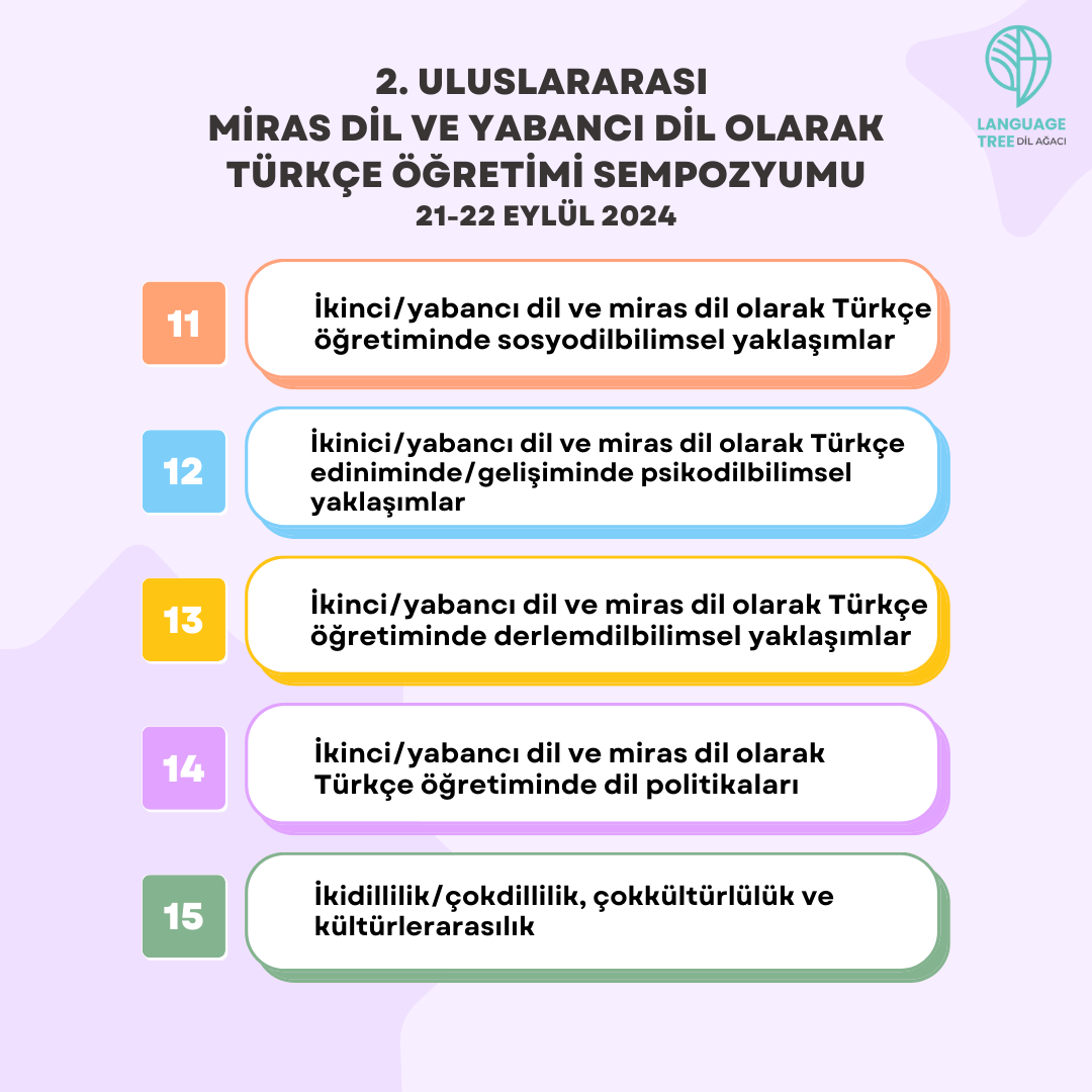 dilagaciprojesi's tweet photo. 📢 Dil Ağacı Projesi kapsamında 21-22 Eylül 2024 tarihlerinde İstanbul Bilgi Üniversitesi Santralistanbul Kampüsü’nde düzenlenecek olan 2. Uluslararası Miras Dil ve Yabancı Dil Olarak Türkçe Öğretimi Sempozyumu için özet gönderimi devam etmektedir! 🌟 https://t.co/c1bpv4Ai6i