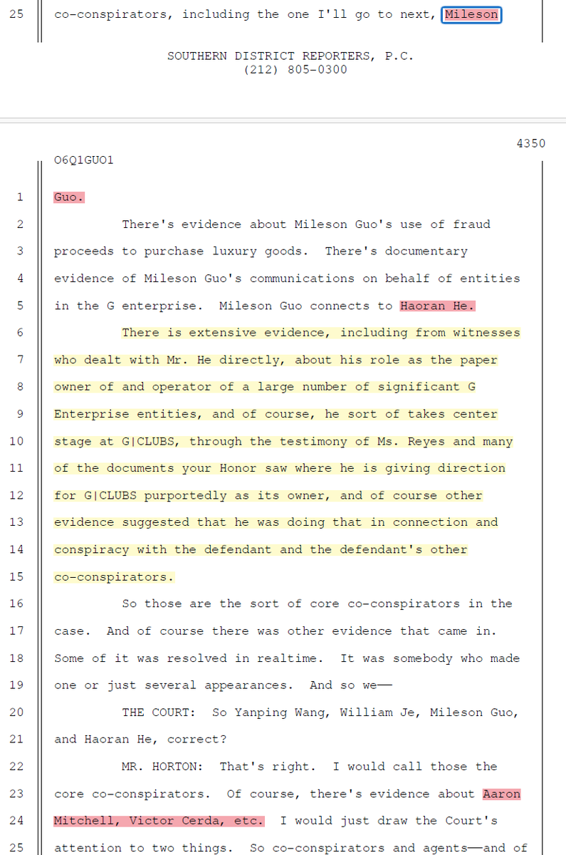 随着检方举证接近尾声，6月25日检方在庭前会上正式申请法官认定郭文贵的同谋者。
同案犯名单将在最近几天公布。喜国大V谁会上榜呢？