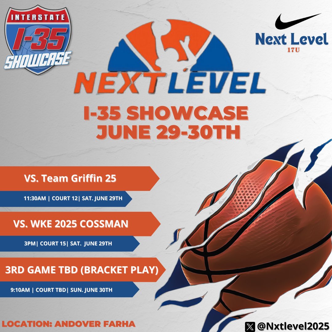 Next Level 17U (@nxtlevel2025) on Twitter photo Coaches,
It’s going to be a GREAT weekend at the <a href="/I35Showcase_GBB/">I-35 Showcase GBB</a>!
This is a great chance to come watch a high level team compete against high level teams.
We ARE READY! Are you? 🫵🏽
<a href="/CoachKDHS/">Kimberly “Coach K” Carbonell</a> <a href="/DAllan70/">Danny Allan</a> <a href="/KaiaSmith248/">Kaia Smith</a>
#UNCOMMON Coaches,
It’s going to be a GREAT weekend at the <a href="/I35Showcase_GBB/">I-35 Showcase GBB</a>!
This is a great chance to come watch a high level team compete against high level teams.
We ARE READY! Are you? 🫵🏽
<a href="/CoachKDHS/">Kimberly “Coach K” Carbonell</a> <a href="/DAllan70/">Danny Allan</a> <a href="/KaiaSmith248/">Kaia Smith</a>
#UNCOMMON