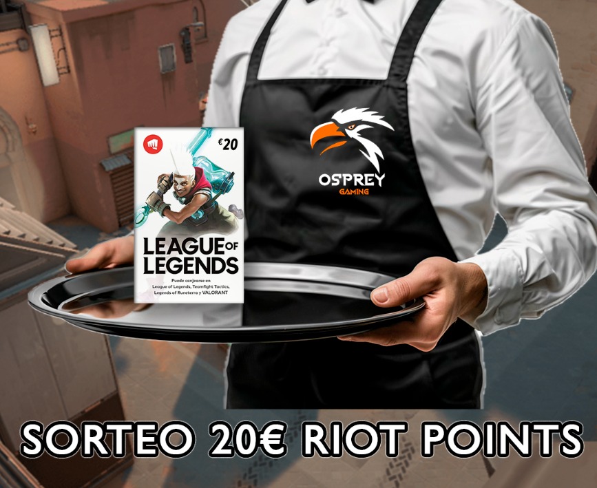 SORTEO🔥
Por el apoyo que dais al club en la grieta, y para celebrar los trofeos de Glacial y la primera parada de Gaming, esta vez sorteamos 20€ en Riot Points para el LoL. Mucha suerte! 

Para participar:
• Seguir a <a href="/_OspreyGaming_/">OspreyGaming</a>
• Repost y Like