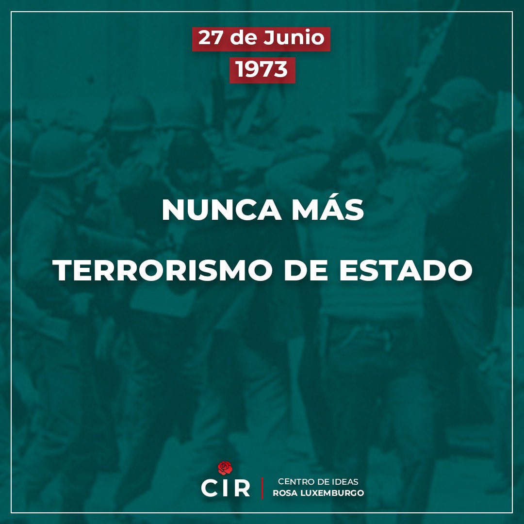 CIRuruguay's tweet photo. A 51 años del Golpe de Estado, decimos bien fuerte ¡NUNCA MÁS!

¡Viva la democracia! https://t.co/Vr2Vrzb3VD