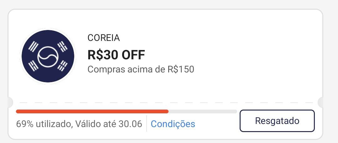 LaraPromos's tweet photo. CORRE QUE TÁ ESGOTANDO!! 

🔥 Cupom Coreia 30/150

🔍 Aproveitem pra fazer as compras internacionais logo, a partir do próximo mês começa a nova taxa da remessa conforme!! #desconto #acheinashopee https://t.co/sYVOclaqxa
