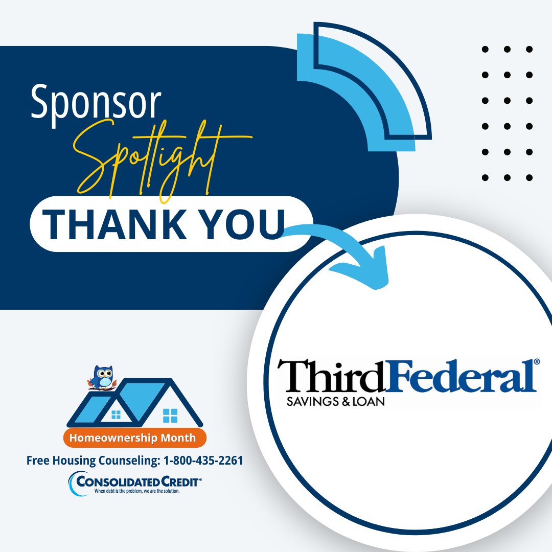 ConsolidatedUS's tweet photo. 🔊Thanks to sponsors like @ThirdFederal, #ConsolidatedCredit is able to provide free #HousingCounseling & #FinancialCounseling.🙏Thank you, #ThirdFederal! 💸You've been a longtime supporter & we're immensely grateful.💙
#Support #CommunityOutreach #CommunitySupport #Partnership https://t.co/wHxeh5dnuh