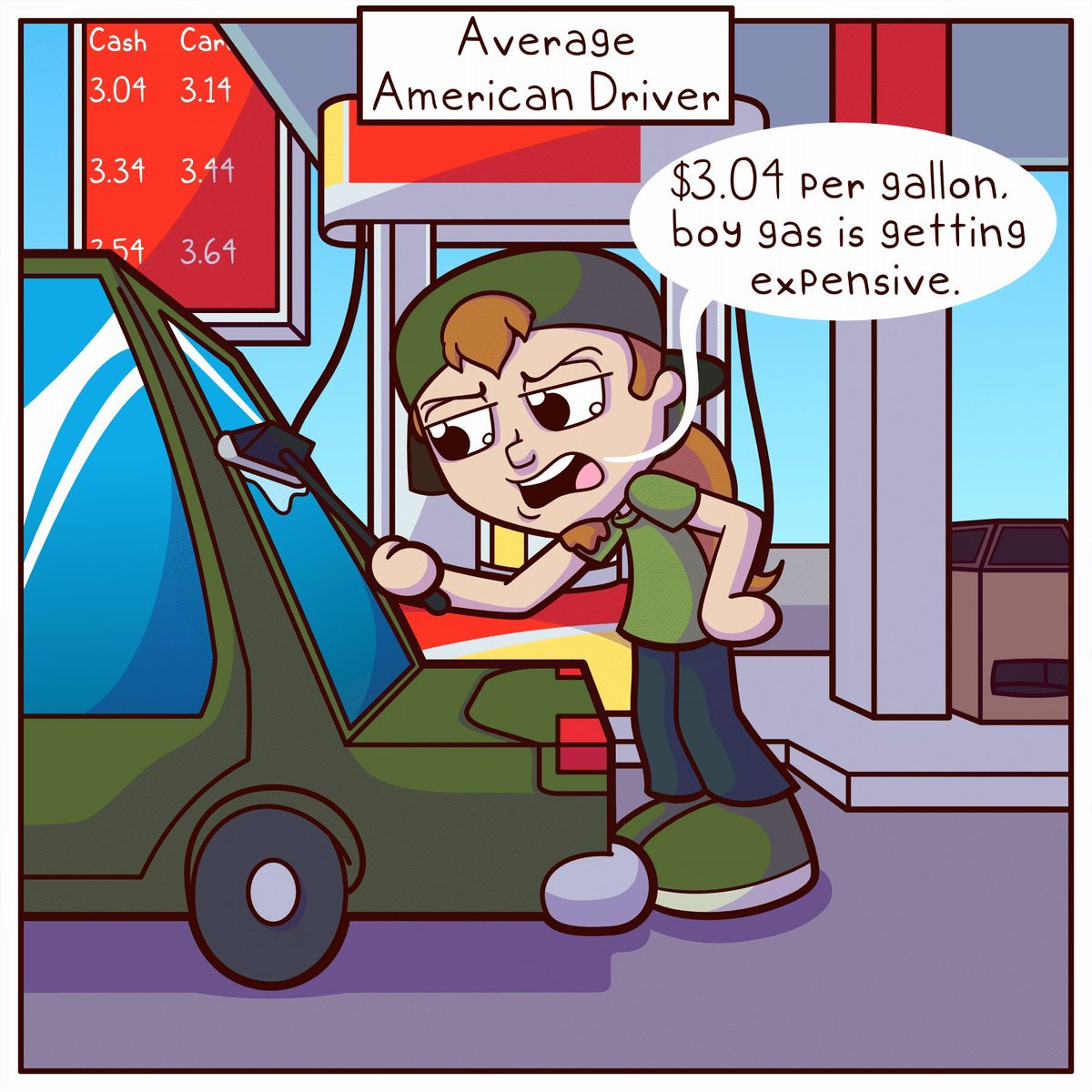 LittleMeComix's tweet photo. Gas prices are going down a little bit now😅 Still about $4.69 by me though💸
#adultlife #comics #comicstrip #drivingmemes #gasprices #humor #ladriving #littleanimatedme #originalcomic #speechbubble #webcomicsofinstagram https://t.co/RUIqvteaSW