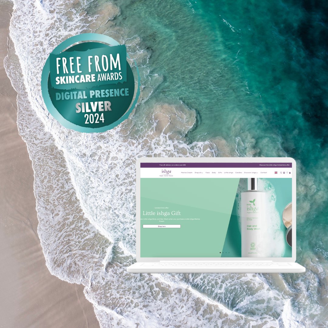 ishgaskincare's tweet photo. We are delighted to announce that we have won TWO Silver Awards at this years @freefromskincareawards 🎉 Our Hydra+ Marine Cream won in the Face Skincare (Leave on category) and we also won in the Digital Presence category 🥳. #freefromskincareawards #naturalskincare #FFSA24 https://t.co/6abfEj1iVQ