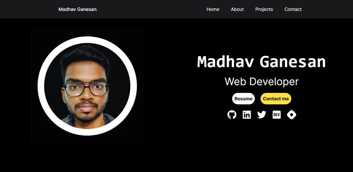 MadhavGanesan's tweet image. Post 2️⃣

Completed my portfolio finally...
🌟Carousel display
🌟In-page navigation
🌟Mobile optimization

link: rb.gy/8kee92

👇Suggestions for improvement are welcome! #buildinginpublic #webdev #MadProjects