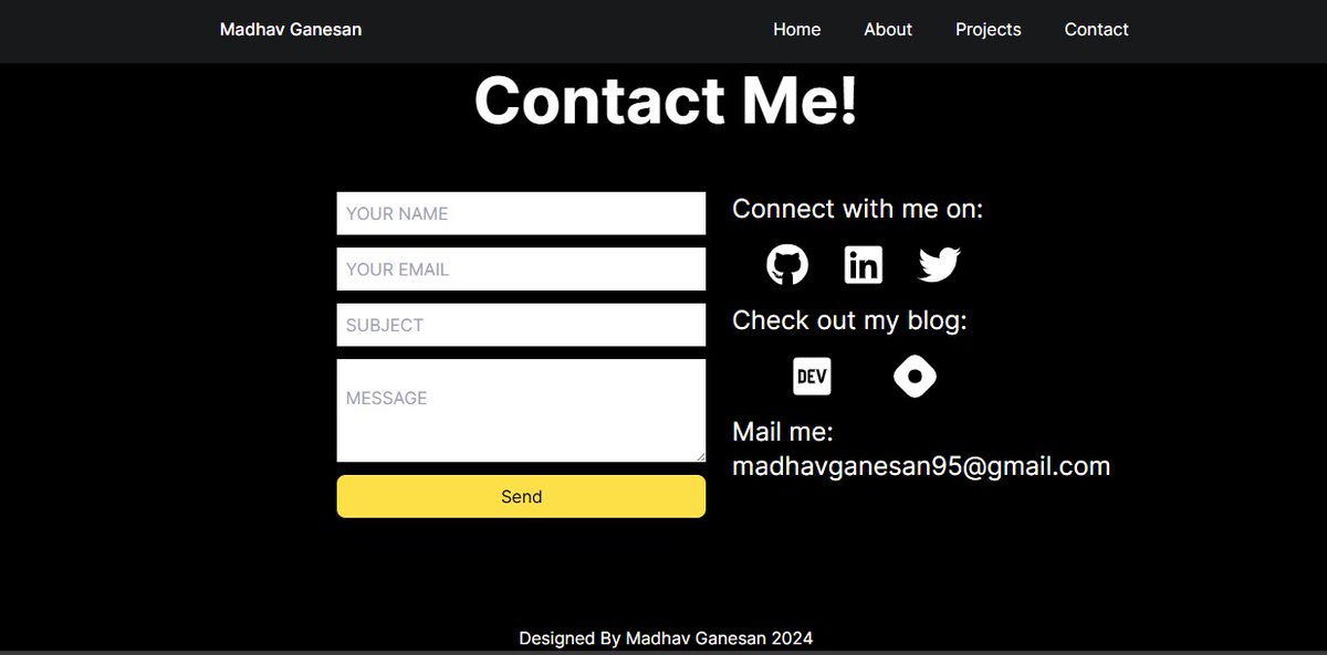 MadhavGanesan's tweet image. Post 2️⃣

Completed my portfolio finally...
🌟Carousel display
🌟In-page navigation
🌟Mobile optimization

link: rb.gy/8kee92

👇Suggestions for improvement are welcome! #buildinginpublic #webdev #MadProjects