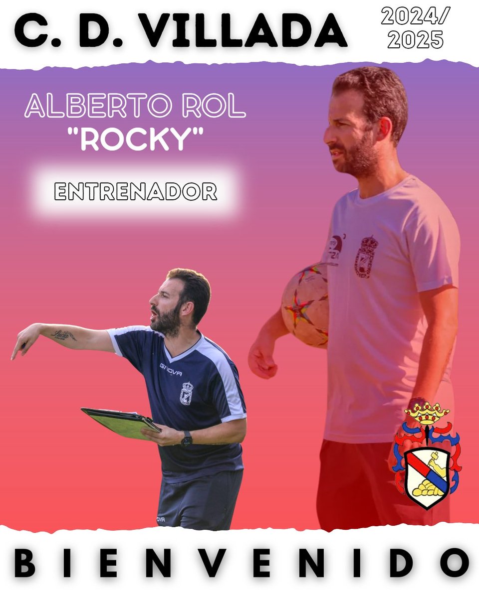 cdvillada1's tweet photo. 🔴🔵 ¡BIENVENIDO ROCKY! 🔵🔴

Alberto Rol Costa, "Rocky", será el entrenador del @cdvillada1 en la temporada 2024/25.

-San Telmo Juvenil
-San Telmo Aficionado
-CD Astufillo
-CDF Carejas Paredes (Ascenso a Regional)

¡TU SUERTE SERÁ LA NUESTRA MÍSTER!

#cdvillada #temporada2324 https://t.co/LEUoopw57v
