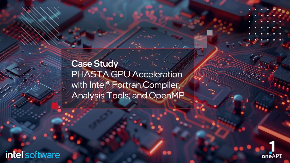 IntelDevTools's tweet photo. See how OpenMP Target & Intel #VTune Profiler helped scientists at @argonne_lcf improve the PHASTA parallel computational fluid dynamics analysis package to run on #Aurora Supercomputer equipped with Intel Data Center GPU Max Series discrete #GPUs. https://t.co/Gh4O59NsMv
#oneAPI https://t.co/yeZQ6GSLBP