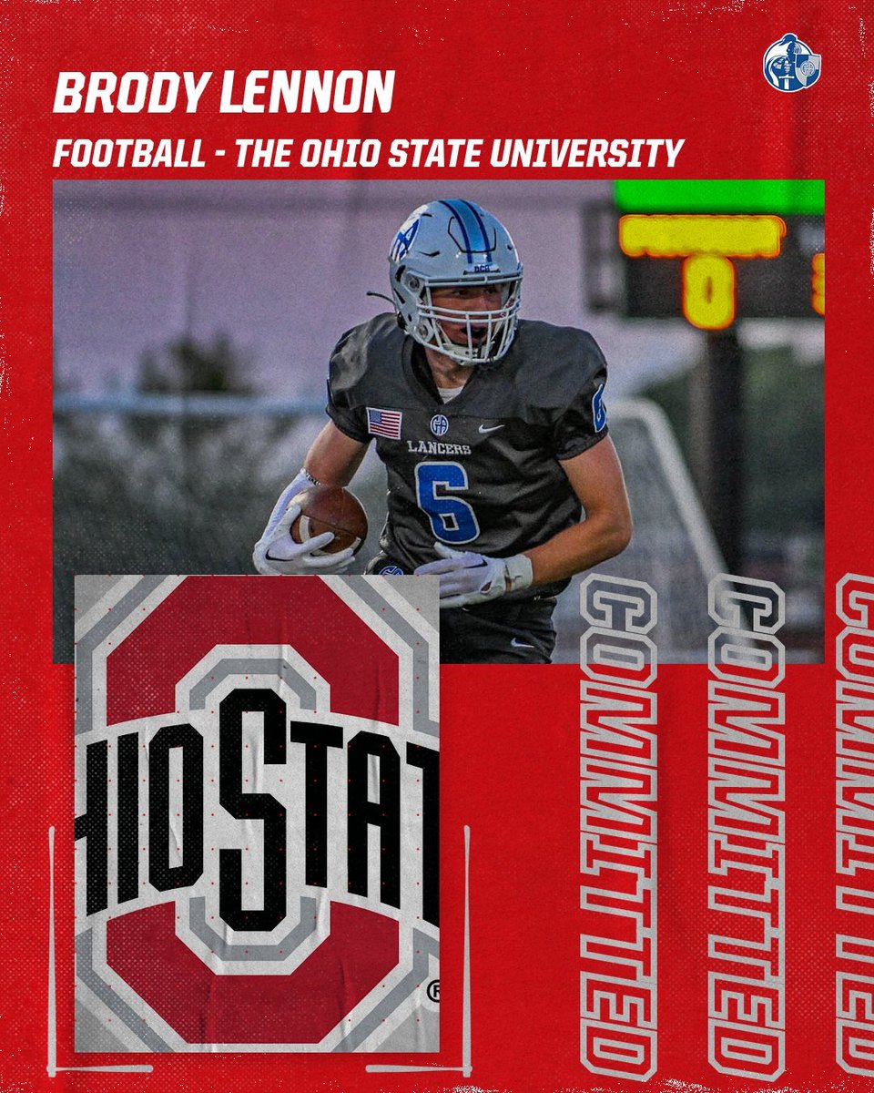 Gilmour Athletics (@galancerad) on Twitter photo Commitment alert‼️
Congratulations to <a href="/GALancerFB/">Gilmour Academy Football</a>’s Brody Lennon ‘25, who committed to continue his athletic and academic career at The Ohio State University today! #LancerNation is incredibly proud of you, Brody!
#GoGA Commitment alert‼️
Congratulations to <a href="/GALancerFB/">Gilmour Academy Football</a>’s Brody Lennon ‘25, who committed to continue his athletic and academic career at The Ohio State University today! #LancerNation is incredibly proud of you, Brody!
#GoGA
