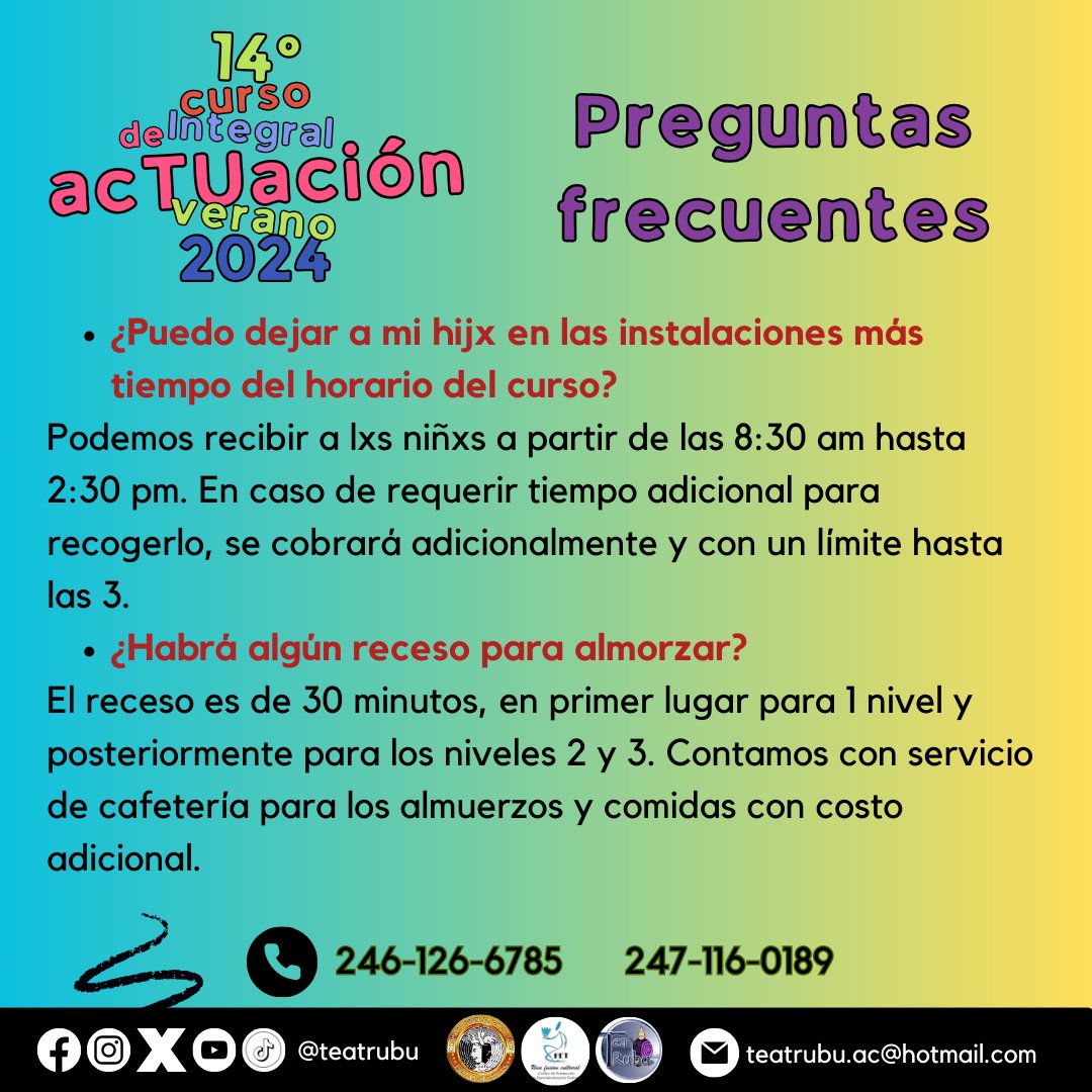 Teatrubu's tweet photo. ¡Resuelve todas tus dudas e inscríbete! https://t.co/V24bbdxTxM