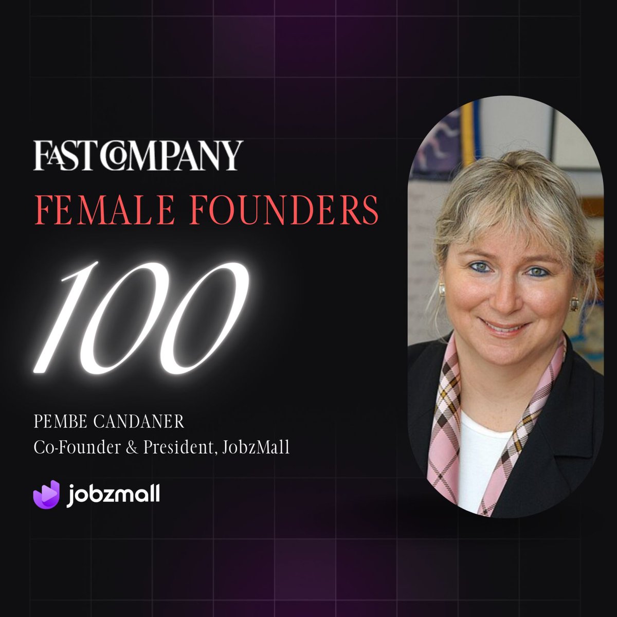 We are thrilled to announce that our Co-Founder and President, Pembe Candaner, <a href="/PembeC/">Pembe Candaner</a>, has been recognized by Fast Company as one of their Top 100 Female Founders. We extend our heartfelt congratulations to all the extraordinary women featured on this list, as well as to those
