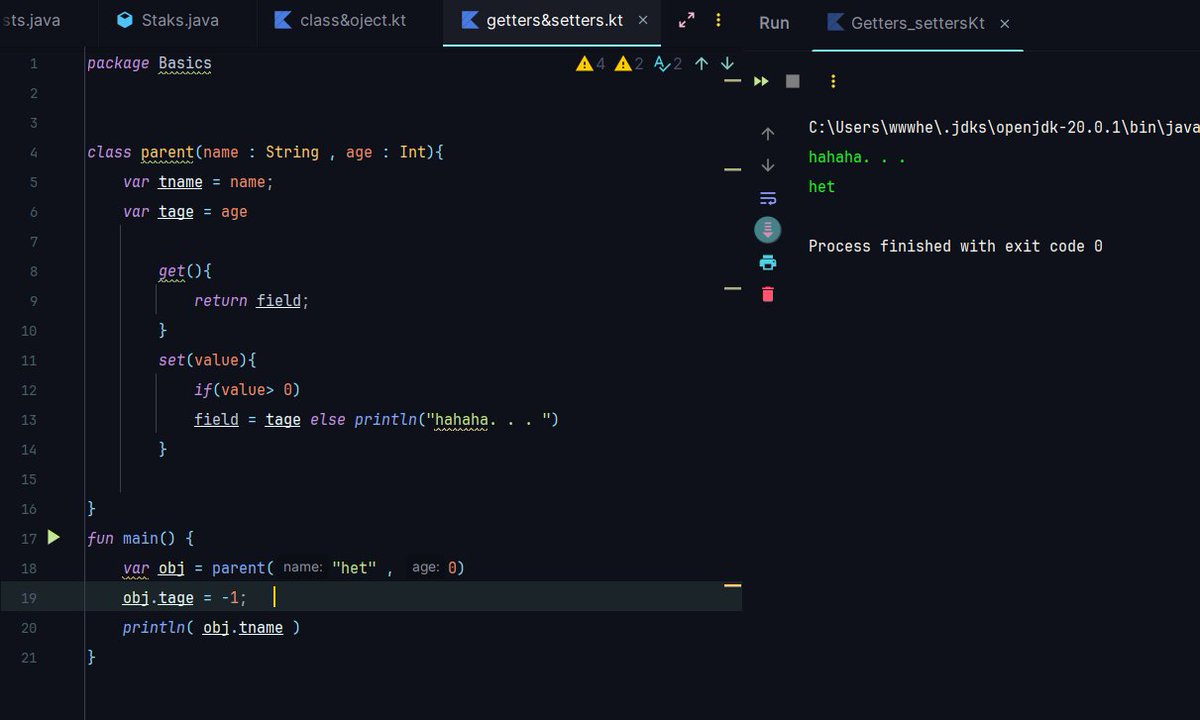hetvik_'s tweet image. I learned about primary/secondary constructors, Kotlin's unusual getters/setters (different from Java), and inheritance in Kotlin. #ConstructorTroubles #LRUCache #KotlinLearning #JavaVsKotlin #ProblemSolving