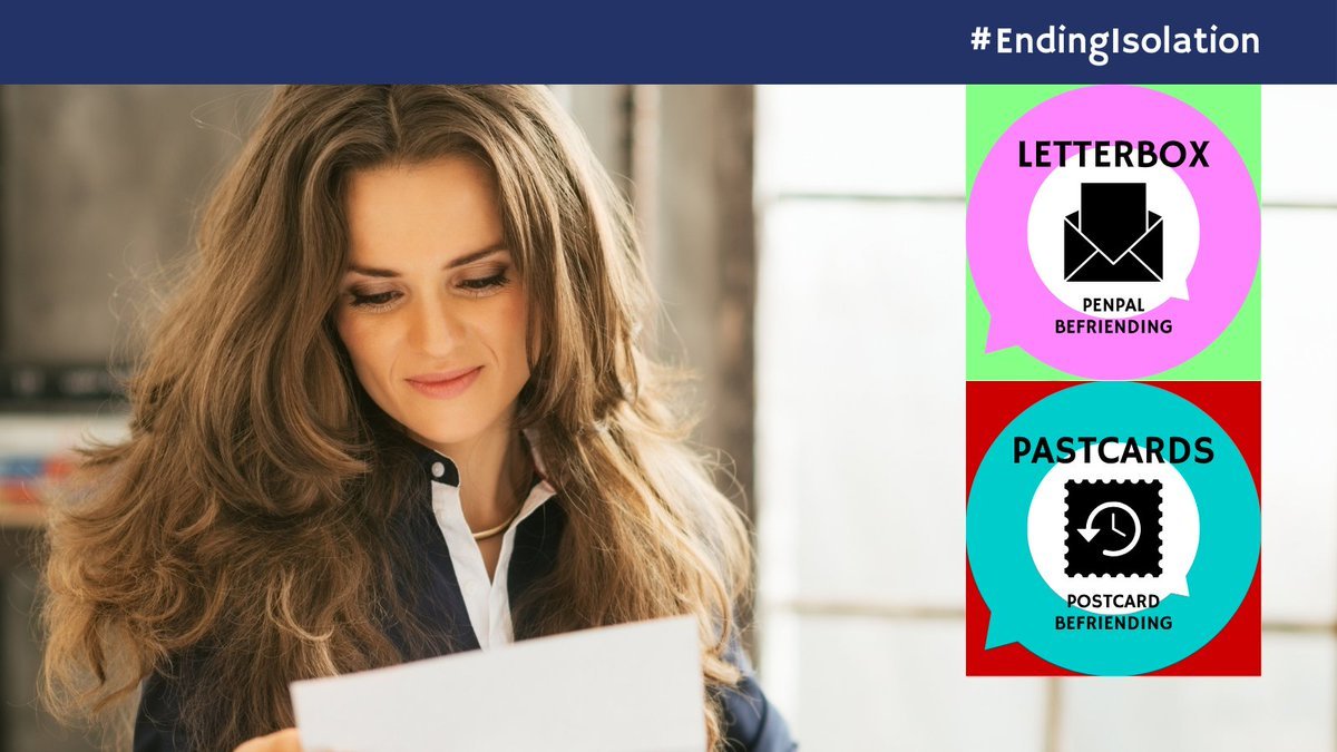 NevilleSouthall's tweet photo. Letterbox is a free penpal befriending service in which clients and volunteer befrienders exchange friendly letters via Omega. Or, with Pastcards, elderly clients in care homes can receive nostalgic postcards. @OmegaConnected | https://t.co/0wUceV7Dwo | #EndingIsolation https://t.co/C5frd5k2Cx