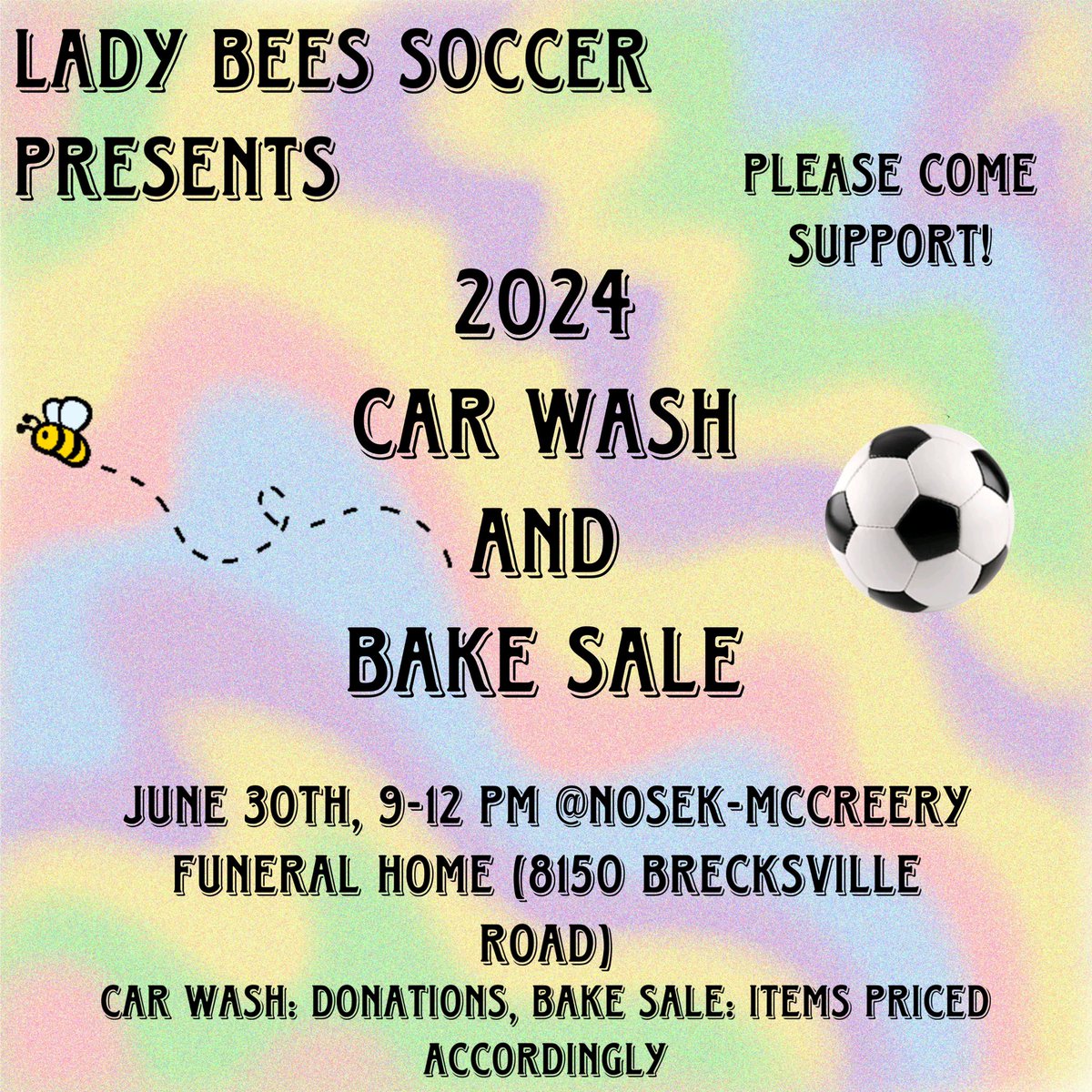 ATTENTION BEES SOCCER FANS ‼️ We are having our fundraiser to support our program THIS WEEKEND 🐝🔥 Please come out to support 👏