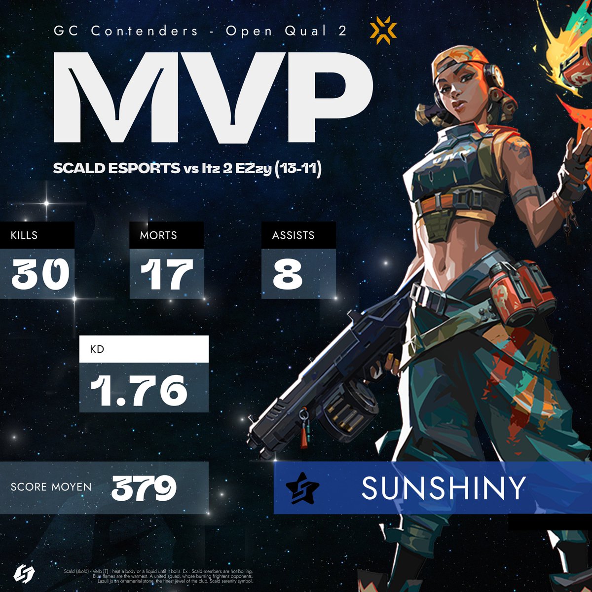 1-0 dans ce BO3 et <a href="/Sunshinyxv/">Sunshiny</a> est votre MVP sur Sunset !🌆