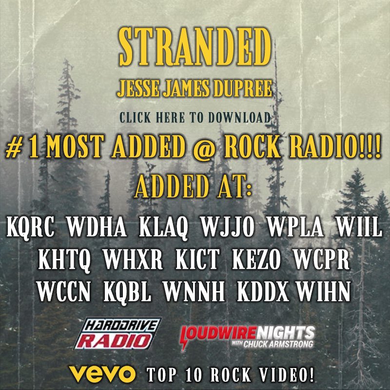 jackyljesse's tweet image. #1 Most Added at Active Rock Radio STRANDED #breathingfire #stranded #rock