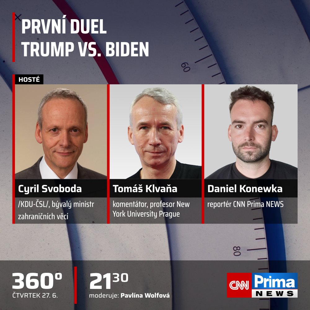 CNNPrima's tweet photo. Amerika je na nohou. Joe Biden a Donald Trump se v noci utkají v historickém televizním duelu na CNN. Jak vyhrocená debata se očekává a co především rozhodne o jejím vítězi? https://t.co/srjEuTBA5e