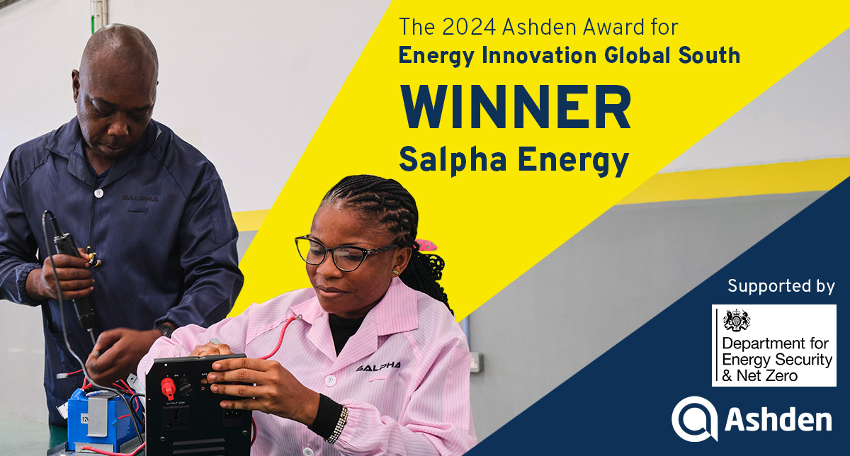 Ashden☀️🌎💡 (@ashden_org) on Twitter photo The 2024 #AshdenAwards winner for Energy Innovation (Global South) goes to <a href="/SalphaEnergy/">Salpha Energy</a> for their work helping households & businesses switch on to clean power, by giving customers access to affordable loans and finance: bit.ly/4cneJxO The 2024 #AshdenAwards winner for Energy Innovation (Global South) goes to <a href="/SalphaEnergy/">Salpha Energy</a> for their work helping households & businesses switch on to clean power, by giving customers access to affordable loans and finance: bit.ly/4cneJxO
