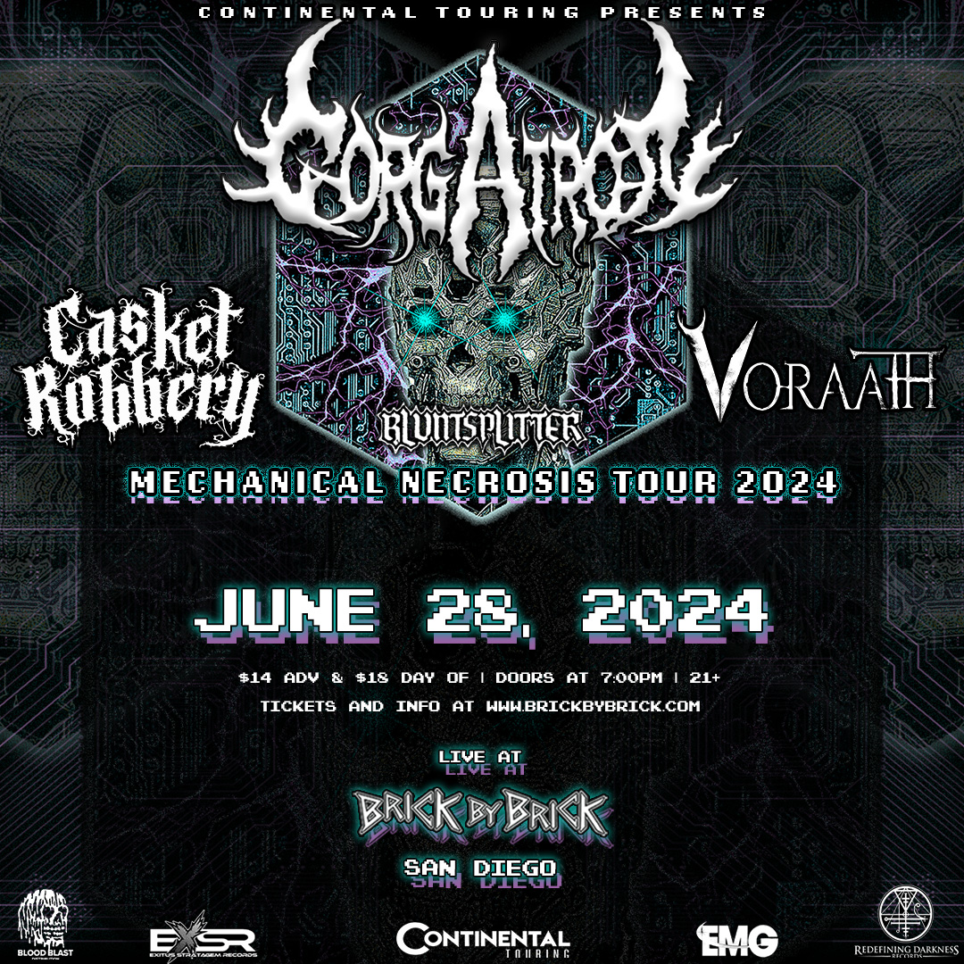 BrickbyBrickSD's tweet photo. TOMORROW // @gorgatronnodak with @casketrobbery #Voraath and @BluntSplitterCA! https://t.co/XyaGKo0PKm #LiveAtBxB #Gorgatron @BloodBlastDist @Continental_USA @RedefiningDark https://t.co/bOheKHw3i1