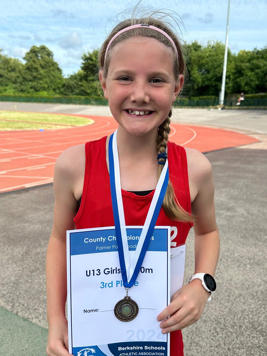 Enormously proud of these two representing west Berkshire tonight at the county athletics finals. A silver and a bronze medal. Well done girls I am so proud of you.