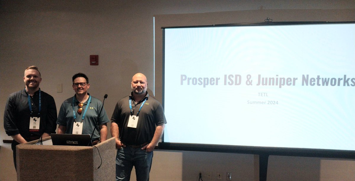 fernando48004's tweet photo. A growing district and wifi. A session with Prosper ISD WiFi Project–The Move to an AI-Driven Campus-Juniper Networks @CurtHendu @_calancraig @JuniperNetworks #TETL2024 https://t.co/UtjBtCgy3C