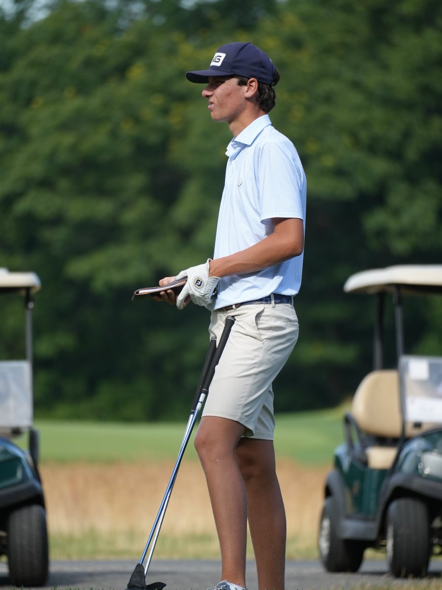 AJGAGolf's tweet photo. Semifinal match updates through nine at the #RLXJrClassic...
Mason Howell is 1 up through nine in his match against Blades Brown.
Pennson Badgett is 2 up through nine in his match against Jackson Byrd. https://t.co/GvKpIX3pNh