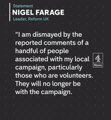 UnityNewsNet's tweet photo. Lot's of people getting angry with Channel 4 after their 'undercover expose'.

Everyone knows Channel 4 are lying scum of the earth.

The worst part is that Farage fully disavowed these volunteers and shrunk the overton window even more.

No one who buckles to Channel 4 will change anything.