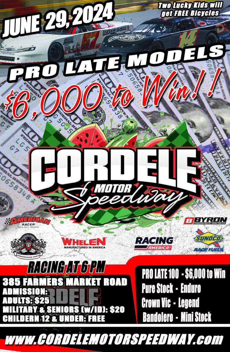 GARacingPodcast's tweet photo. Saturdayโs race at @CordeleSpeedway is the @GARacingPodcast Race of the Week ๐
Pro Late Models race for $6000.
#raceoftheweek #racing #georgia #georgiaracingpodcast #saturdaynight #gofastturnleft #saturday #gofast #autoracing #dirtlatemodels #gatrack #gadrivers #prolatemodel https://t.co/Sp2CjeG7t6