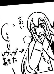 弟にコート着させられるおにいちゃん 