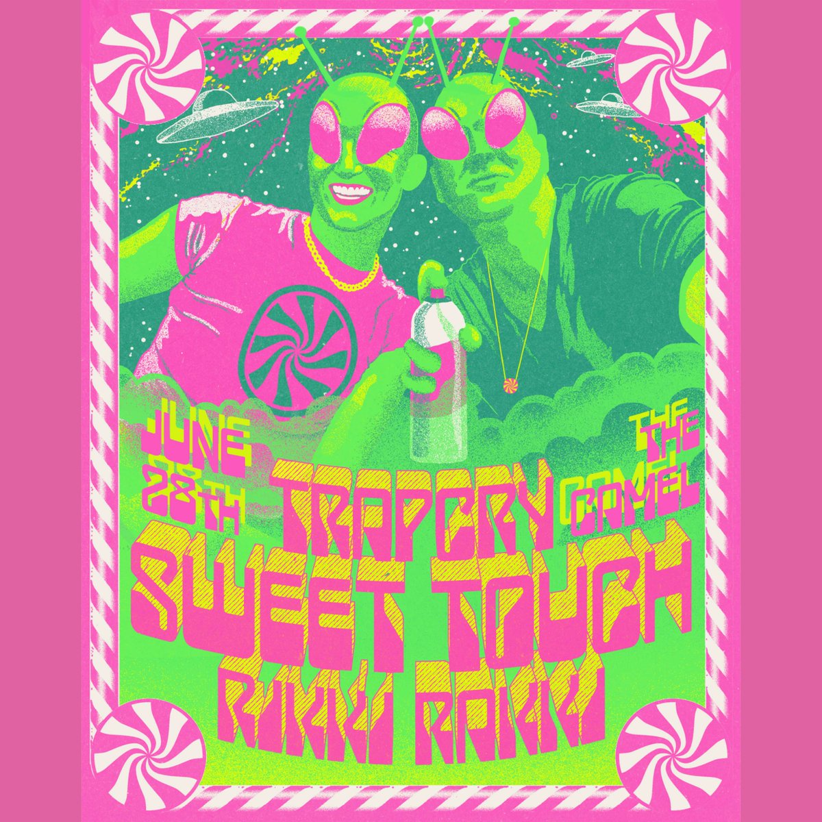TOMORROW
Got a great show comin y'all's way tomorrow night!! Brand new electro bass pop group Sweet Touch is playing their debut show along with the one and only Trapcry and Rikki Rakki! You won't wanna miss this one so get your tickets online ASAP!! Doors at 9, music at 9:30!