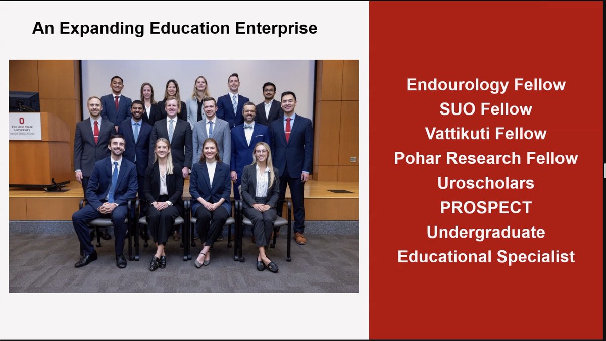 OSU_Urology's tweet photo. Today at #GrandRounds, @ctleeuro gave our annual #StateOfTheDepartment address to faculty, residents, students, and staff, highlighting areas for growth, recent accomplishments, and new departmental initiatives! We’re excited for a new academic year to begin! 👏🔥 @OSUWexMed https://t.co/DwW60e7bVY