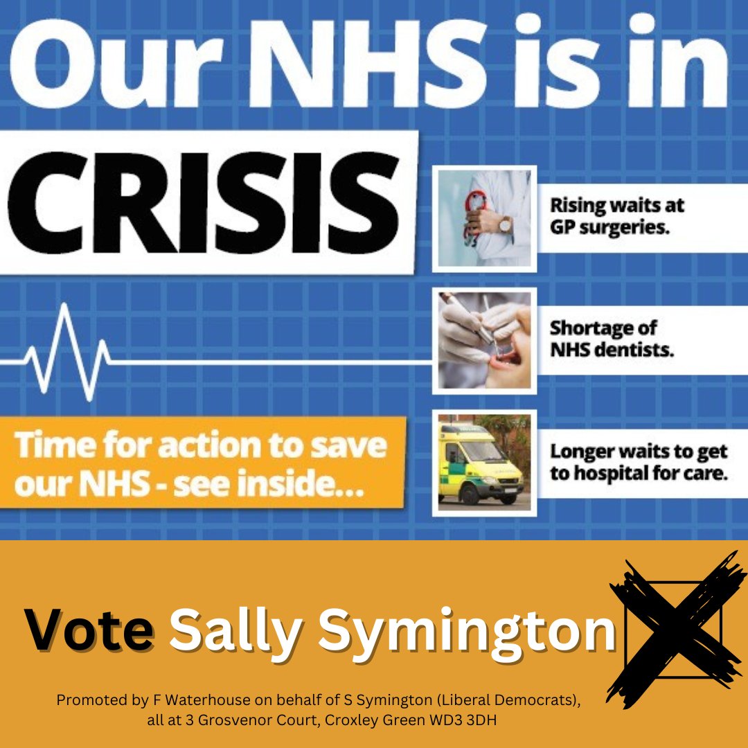 One of my core pledges is that I want to fight to fix our NHS! 🩺

It's a main priority for us in South West Hertfordshire and the Liberal Democrats nationally to deliver on the NHS. ✅

Vote for me in South West Hertfordshire for change! 🗳️