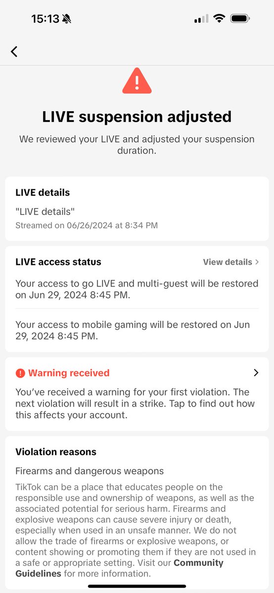 I need someone <a href="/tiktok_us/">TikTok US</a> to help me understand this! Even after the appeal the permanent warning and temporary suspension of Live access was upheld!! I need someone to explain what part of the community guidelines my roughly 10 minute stream violated. This is ridiculous.
