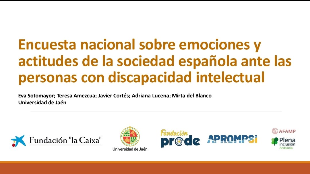 .<a href="/SotomayorEva/">Eva Sotomayor</a> y Mirta presentan en el XV Congreso Español de Sociología <a href="/FES_Sociologia/">FES Sociología</a> las ponencias 'Encuesta nacional sobre emociones y actitudes de la sociedad española ante las personas con discapacidad intelectual' y 'Cómo investigar las emociones: El modelo FEI'