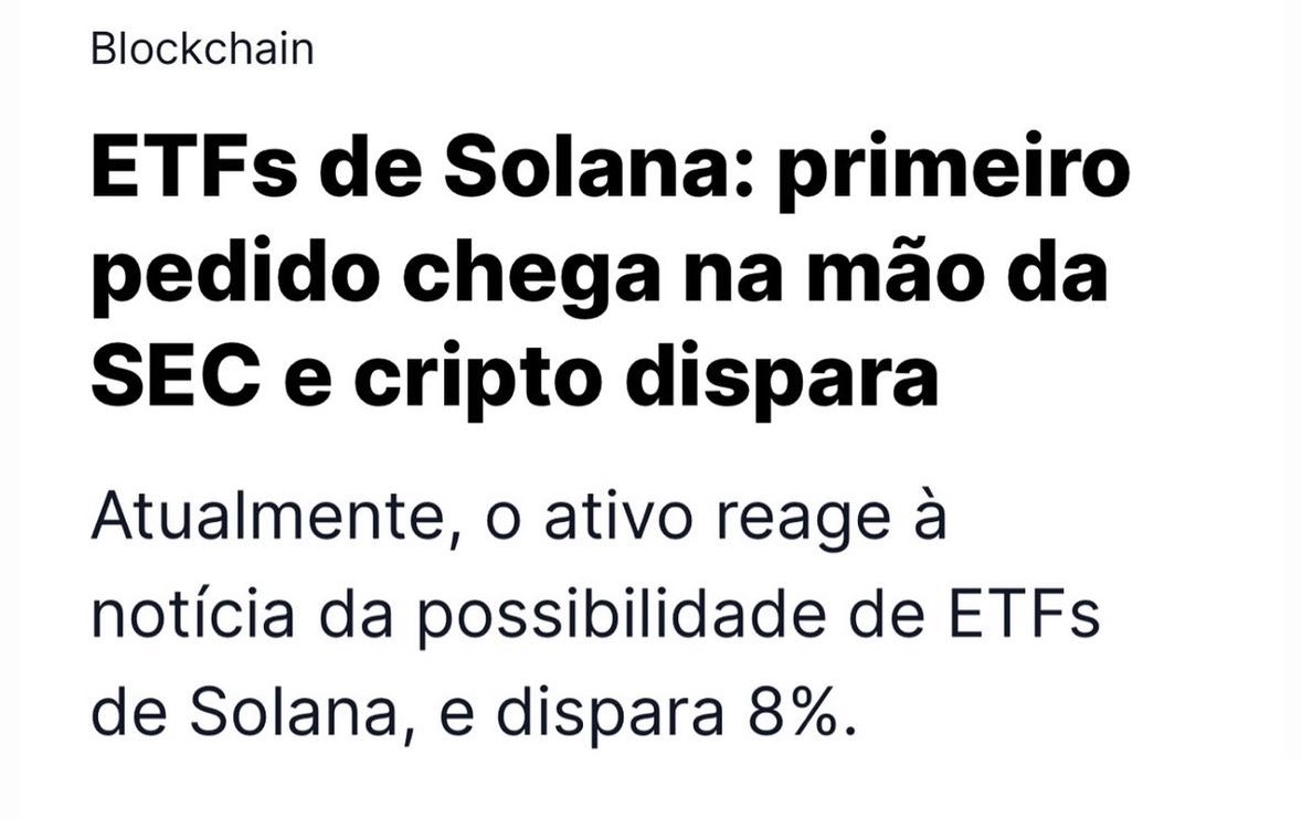 VanEck, grande gestora americana, entrou com o pedido para lançar o primeiro ETF de Solana do mercado! 🤑