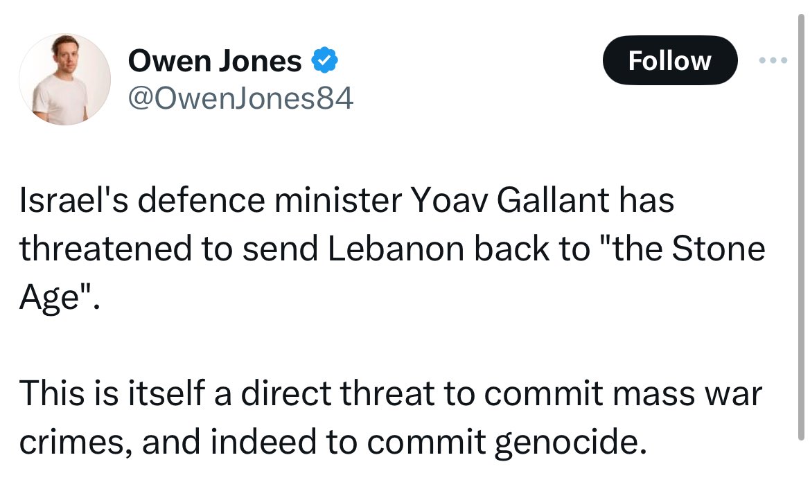 adammaanit's tweet image. The actual quote: “We don’t want to get into a war, because it’s not good for Israel. We have the ability to take Lebanon back to the Stone Age, but we don’t want to do it.” This is in the context of daily attacks by Hezbollah including rockets, shooting, &amp;amp; drones since October.