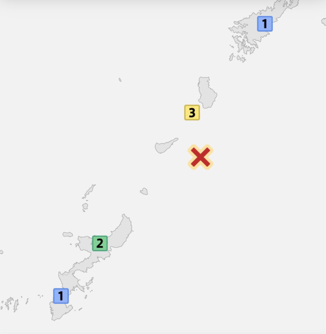 inosan97's tweet photo. 【緊急地震速報】

沖縄近海で地震
最大震度 3
2024/06/28発生4:27分頃
マグニチュード4.7
深さ30km 
津波の心配なし https://t.co/HjYOS7RfS5