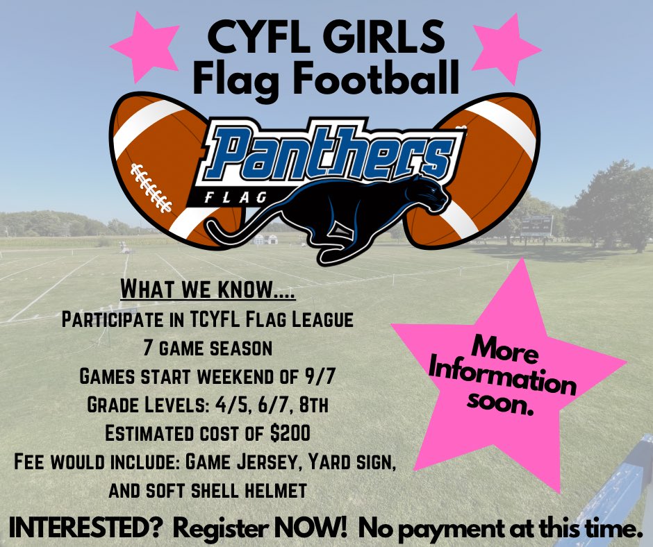 cyflrockets's tweet photo. 📣The CYFL is excited to announce that we are looking to offer 💙Girls Flag Football💙 for the 2024 Fall Season through the TCYFL.
If your daughter is interested in participating, please register at the below link before July 10th. 
🏈https://t.co/n7pSH5uCa3
@Central301 https://t.co/0kA7zZLgGl