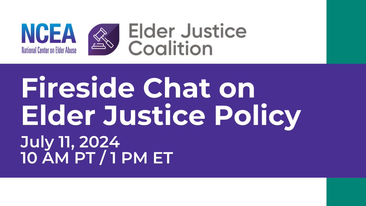 Join EJC's Natl Coordinator #BobBlancato and Kathy Greenlee, Senior Director of Elder Justice at Advancing States and former U.S. Assistant Secretary on Aging, for a moderated “fireside chat" on elder justice policy. Register now: us02web.zoom.us/webinar/regist…