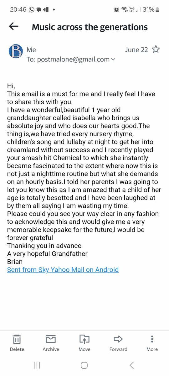 DanielRainey8's tweet photo. @PostMalone I recently posted this on tiktok not knowing her granda had tried to email the main man himself. My wife and I big fans and now our 1 year old is too ! https://t.co/jyQnTLMvxX