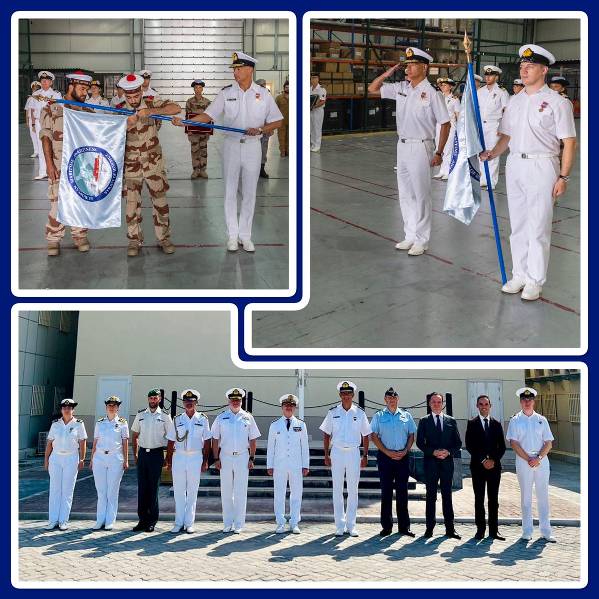 COM_BelgianNavy's tweet photo. Einde van het Belgische Commando en daarmede ook het einde van de missie AGENOR Deze droeg bij aan de maritieme veiligheid en stelde daarmee de  koopvaardij in de Golf gerust. Proficiat aan Admiraal @GillesColmant en aan zijn staf voor het succesvol uitvoeren van zijn opdracht. https://t.co/rJuMqiI1Wa
