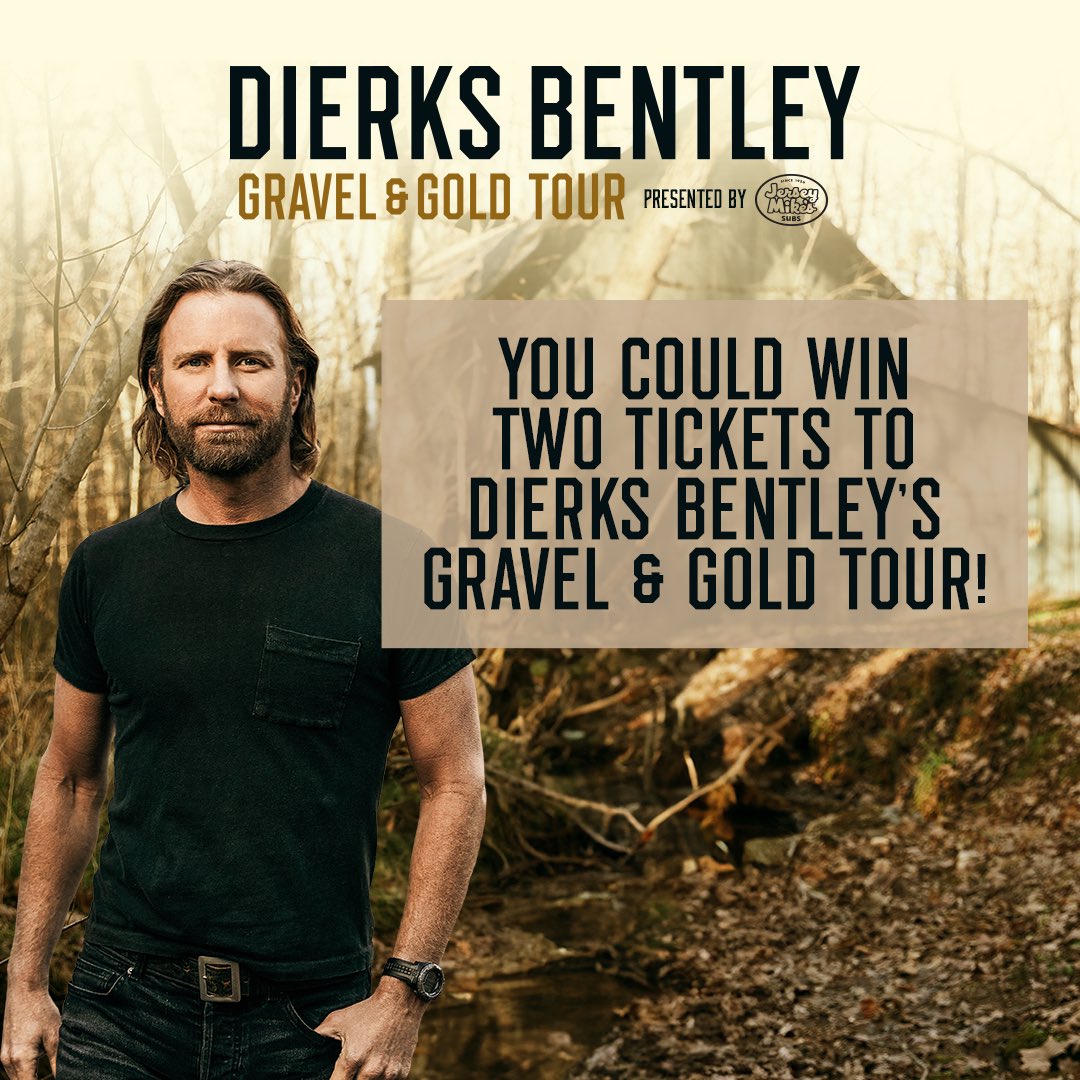 DierksBentley's tweet photo. The #GravelAndGoldTour is off &amp; running! We’re having so much fun and we want you to come along for the ride. So, I'm giving away tickets to the upcoming shows!! Enter here: https://t.co/8wIMgDMXEd https://t.co/37YA9iYhng