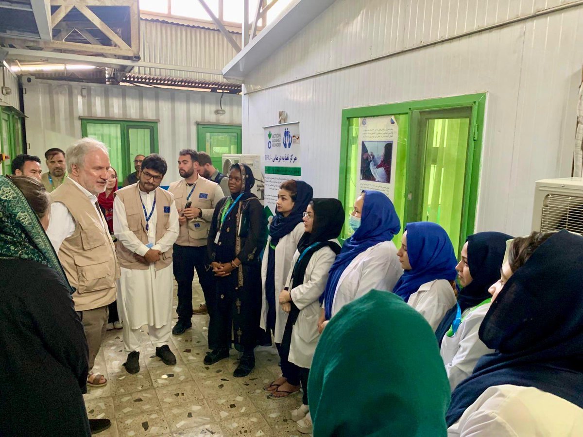 AndreasPapacon3's tweet photo. Malnutrition among children in #Afghanistan is devastating. 

At the @ACF Therapeutic Feeding Unit in Ahmad Shah Baba Mena District, I saw children receiving critical care. 

The EU 🇪🇺 is allocating €5.7 million to @ACF this year to fight this crisis and save lives.

@eu_echo https://t.co/5kLRl2uhI4
