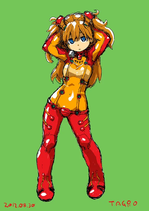 12年前のラクガキを清書しました。 #エヴァ #アスカ 