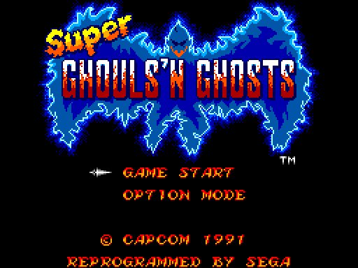 MCBRemakes's tweet photo. Super Ghouls'n Ghosts title screen demake, converted from SNES to Sega Master System
ROM download: https://t.co/5qDQ3qVdma
#rom #SNES #Superfamicom #Sufami #SFC #demake #sega #8bit #mastersystem #mark3 #sms #segamastersystem #capcom #1990s #ghoulsnghosts #chomakaimura https://t.co/n3kIv0pOgf
